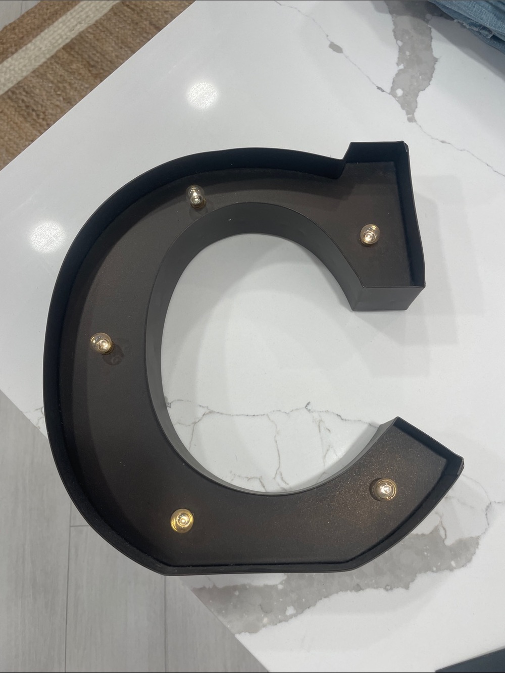 Source Unknown Black Marquee Letter C with Warm LED Bulbs